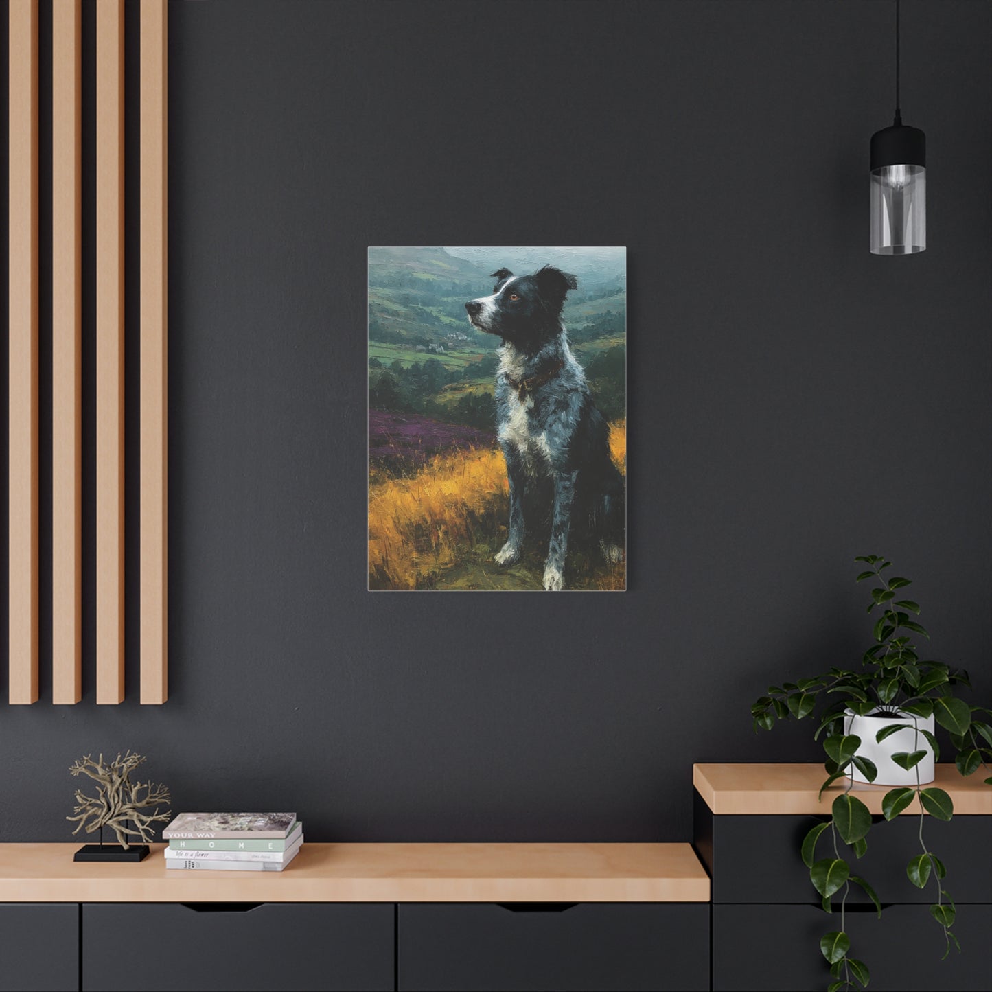 Border Collie Highland Landscape Wall Art & Canvas Print