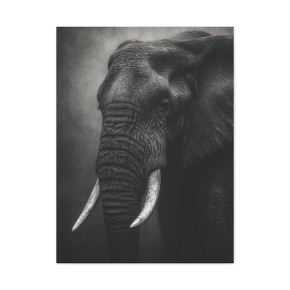 Monochrome Elephant Fine Art Portrait Wall Art & Canvas Print