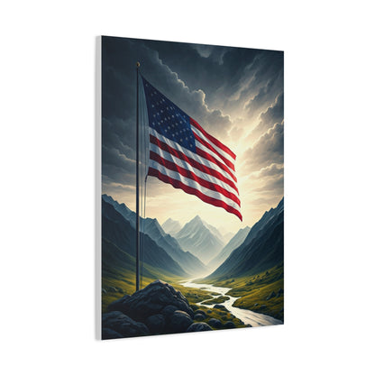 Mountain Freedom Flag Landscape Wall Art & Canvas Prints