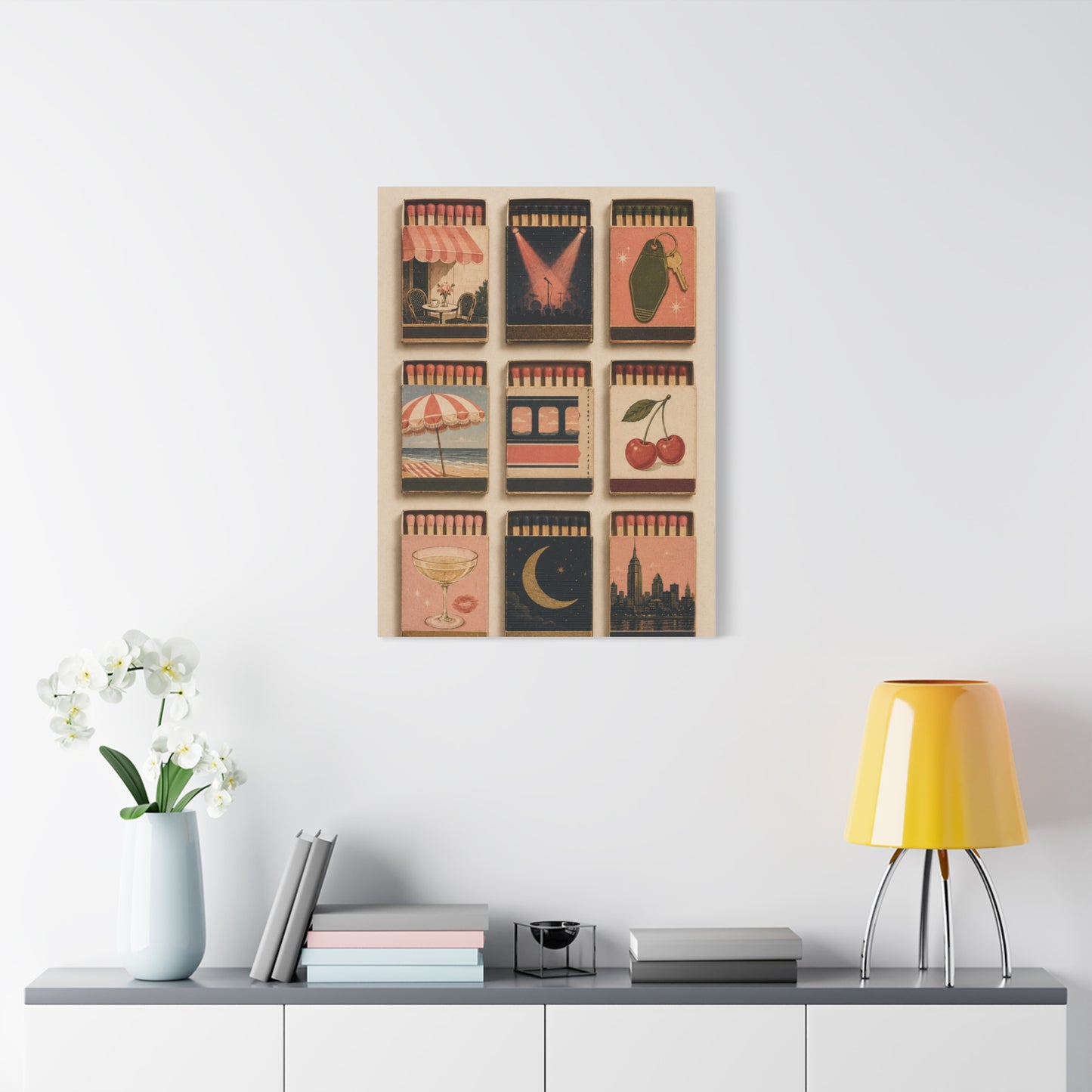 Retro Matchbox Romance Display Wall Art & Canvas Print