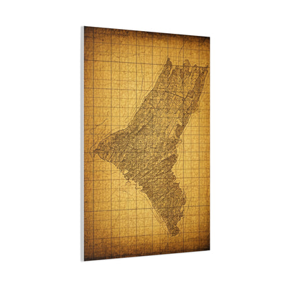 Sepia Gridland Treasure Chart Wall Art & Canvas Prints