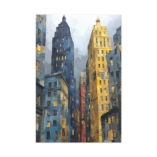 Urban Skyline Collage Composition Wall Art & Canvas Print