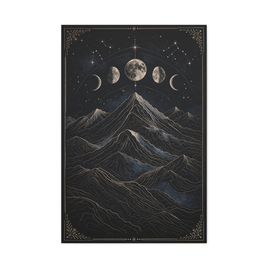 Mystical Moonlit Mountain Contours Wall Art & Canvas Print