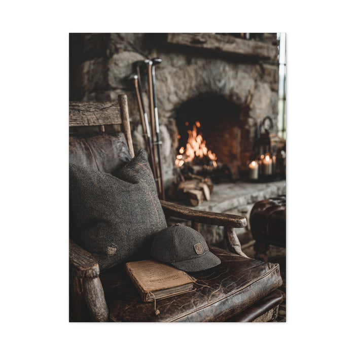 Old Caddie Chair Fireside Golf Still Life Wall Art & Canvas Print