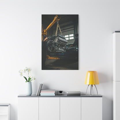 Ford Mustang Shelby GT350 Engine Installation Scene Wall Art & Canvas Prints