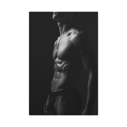 Sculptural Monochrome Torso Study Wall Art & Canvas Print