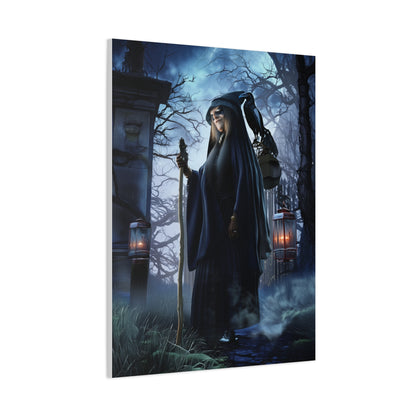 Witch with Raven Dark Fantasy Wall Art & Canvas Print