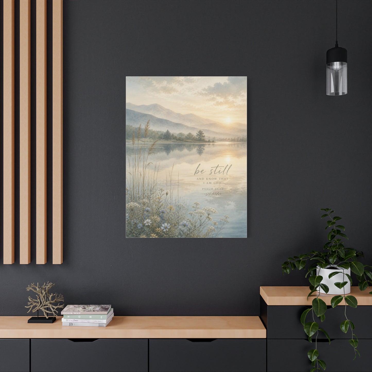 “Be Still” Sacred Lake Landscape Wall Art & Canvas Print