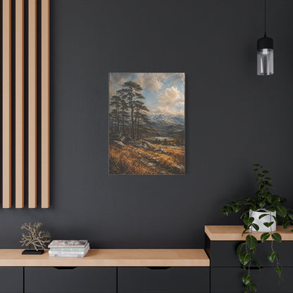 Mountain Pine Landscape Oil Painting Trees Wall Art & Canvas Print