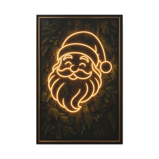 Amber Neon Santa Botanical Wall Art & Canvas Print