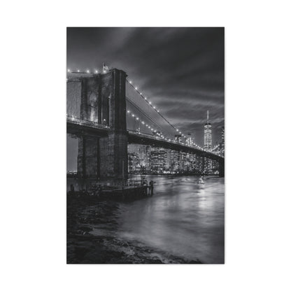 Brooklyn Bridge Night Panorama Wall Art & Canvas Print