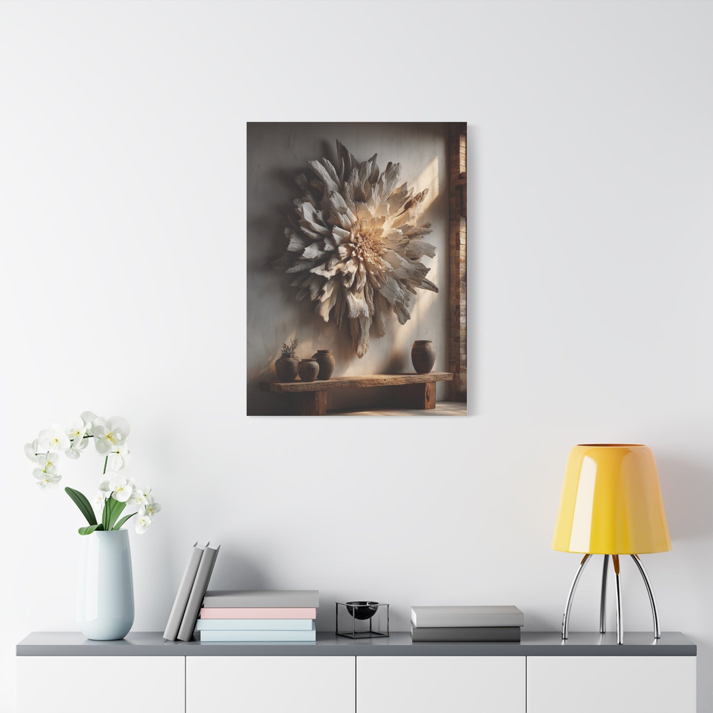 Driftwood Sunburst Wall Sculpture Wall Art & Canvas Print
