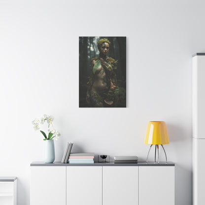 Biophilic Forest Goddess Portrait Wall Art & Canvas Print