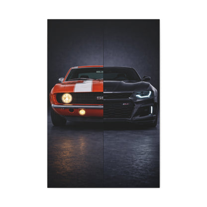 Chevrolet Camaro Split Classic SS vs Modern ZL1 Wall Art & Canvas Prints