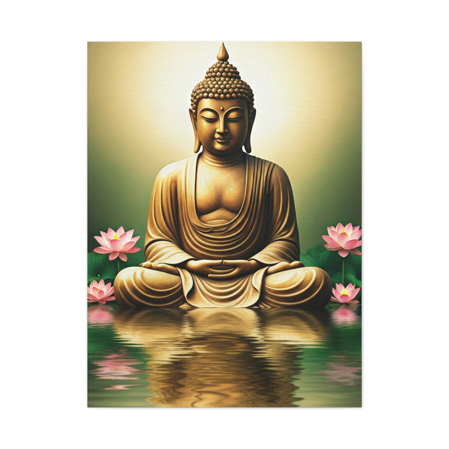 Lotus Reflection Buddha Meditation Wall Art & Canvas Prints