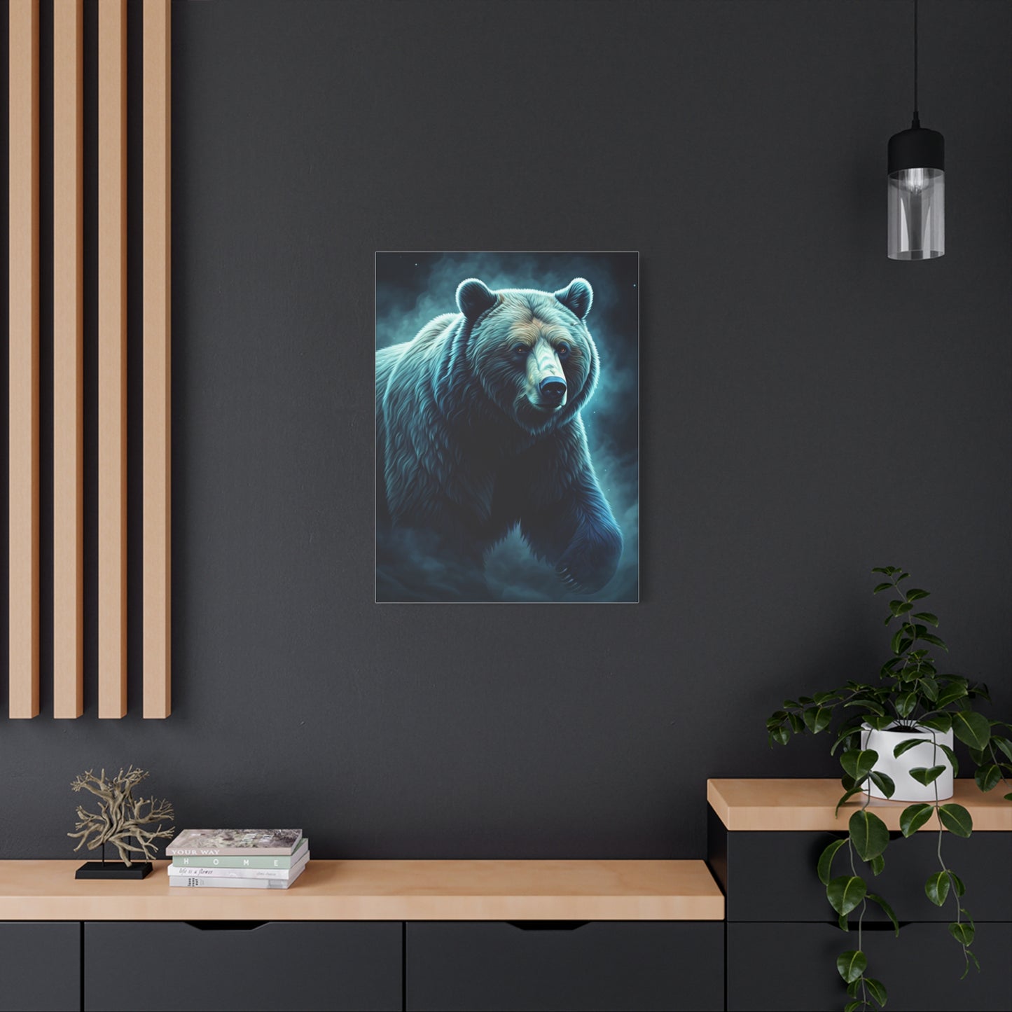 Mystic Blue Bear Portrait Wall Art & Canvas Prints