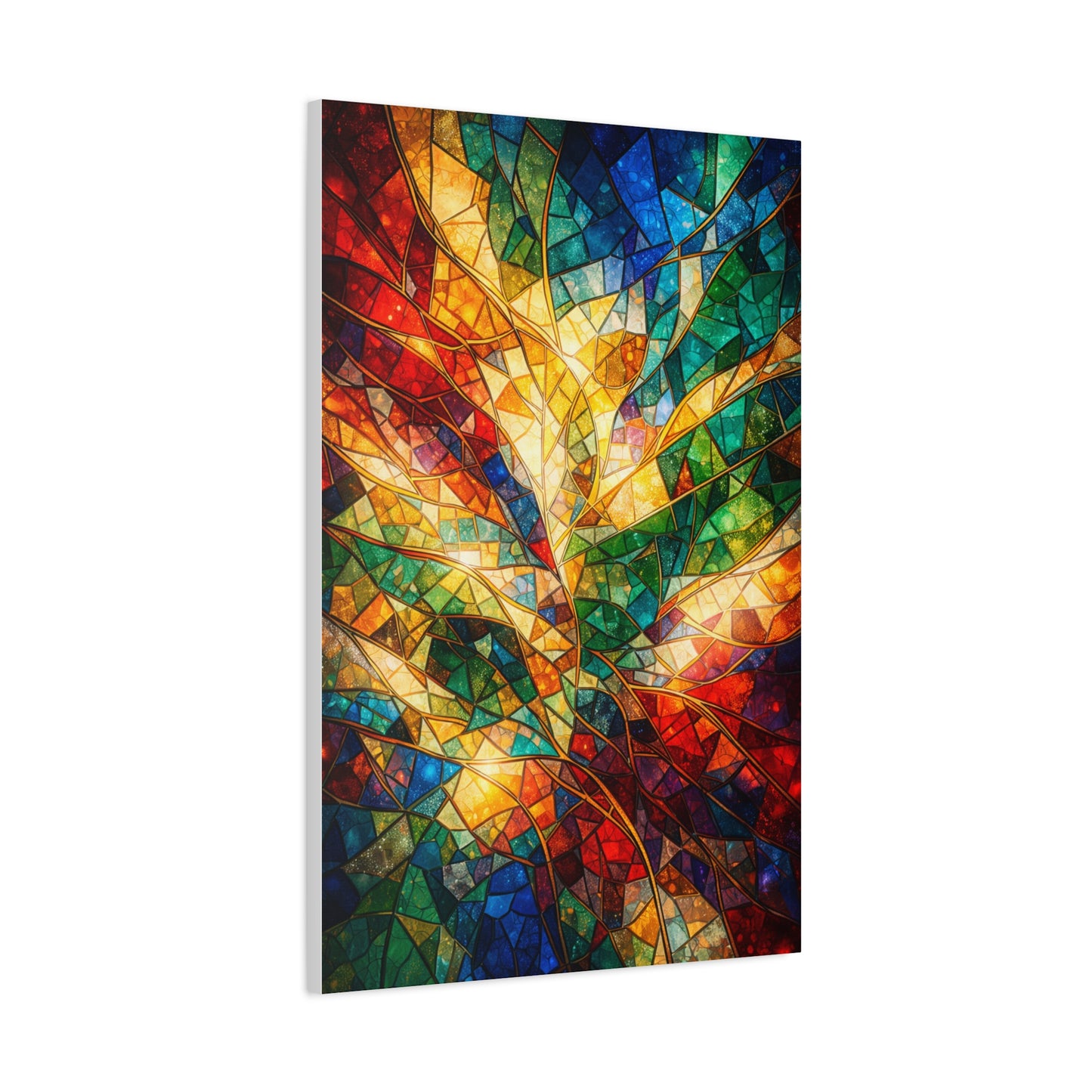 Colorful Stained-Glass Mosaic Abstraction Wall Art & Canvas Print