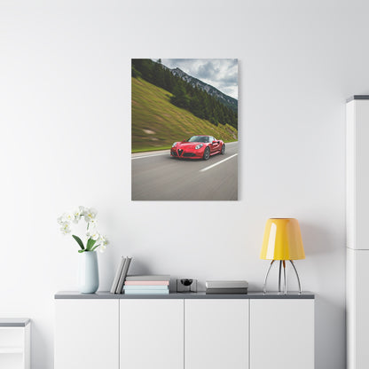 Alfa Romeo 4C Mountain Twisty Road Wall Art & Canvas Prints