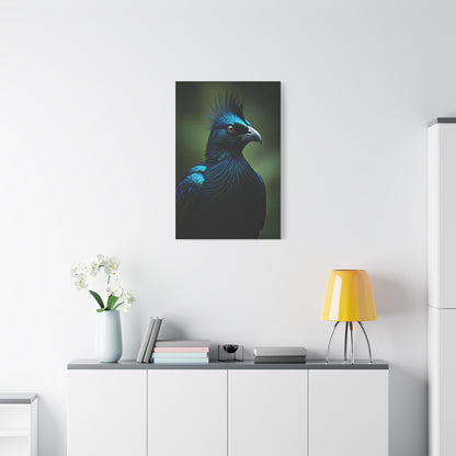 Midnight Crested Starling Portrait Wall Art & Canvas Prints