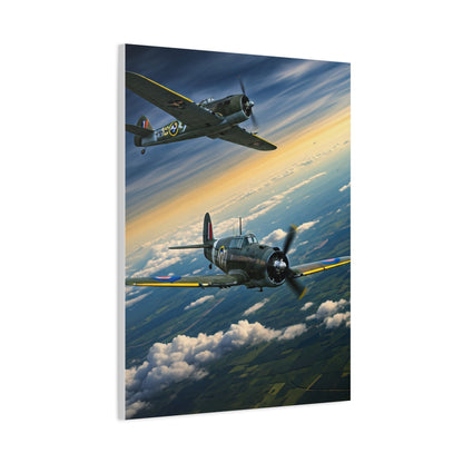 Vintage Warplanes Above the Clouds Wall Art & Canvas Prints
