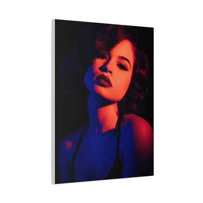 Neon Shadow Fashion Portrait Wall Art & Canvas Print