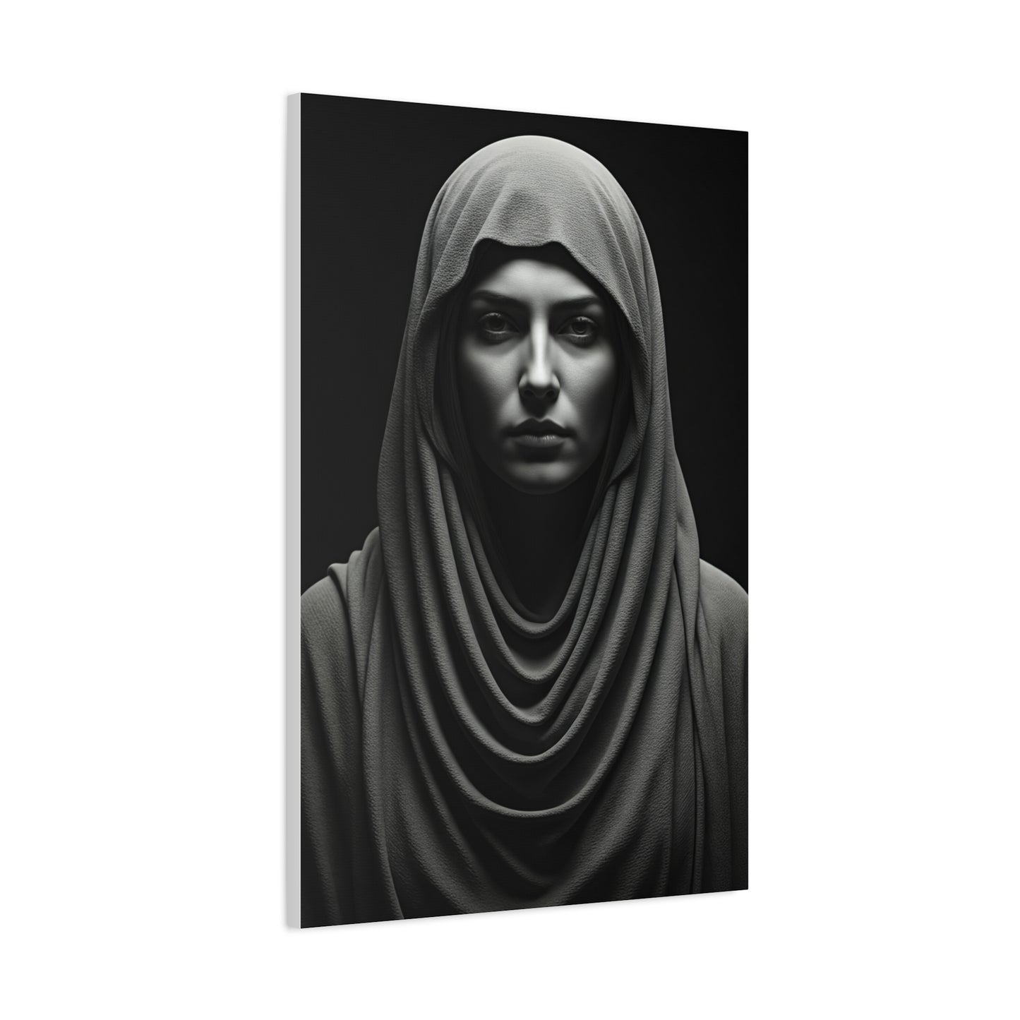 Veiled Serenity Black & White Portrait Wall Art & Canvas Prints