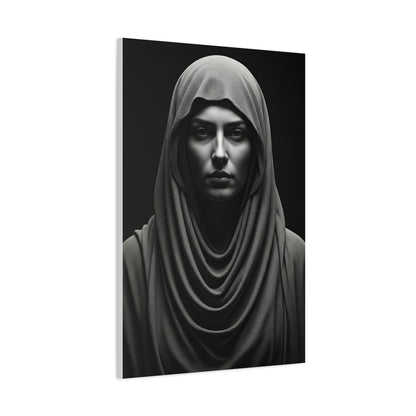 Veiled Serenity Black & White Portrait Wall Art & Canvas Prints