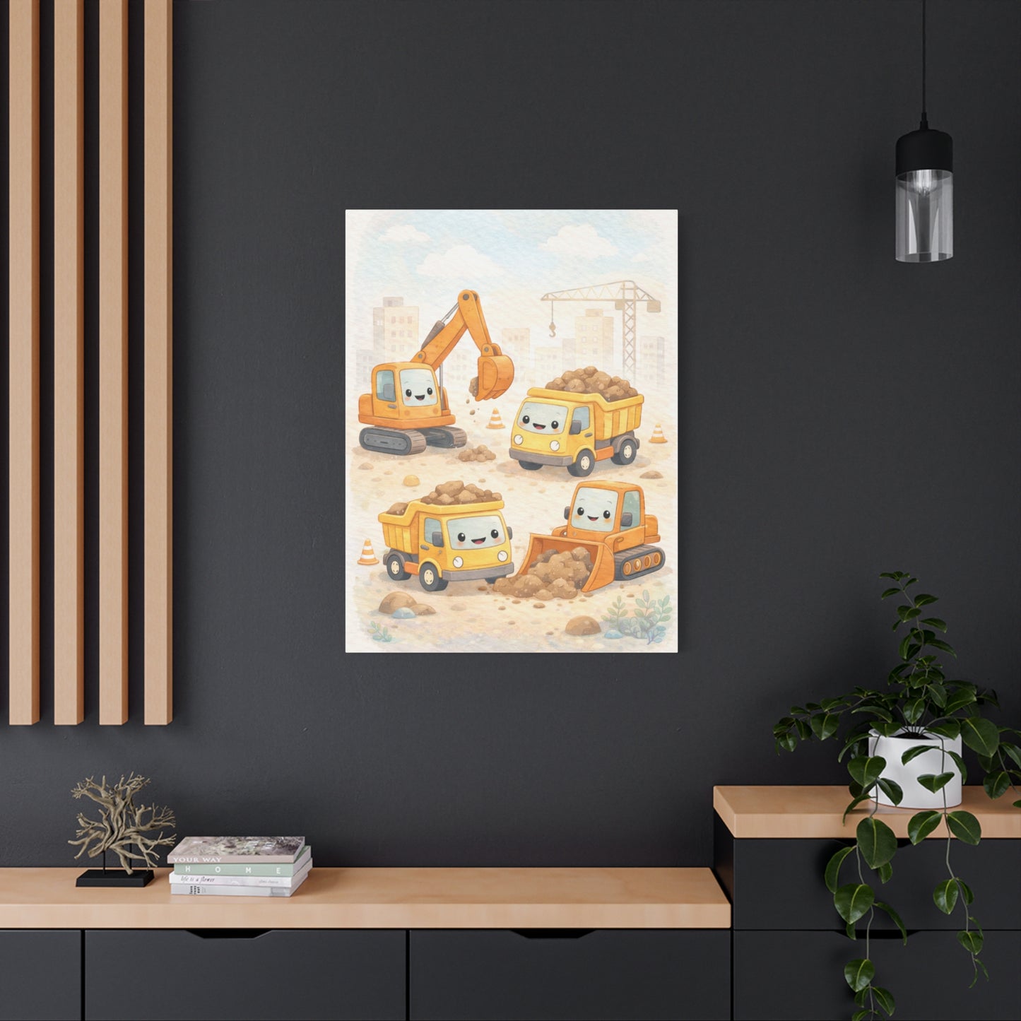 Little Builders Construction City Wall Art & Canvas Print