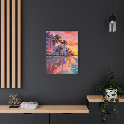 Miami Beach Art Deco Sunset Wall Art & Canvas Print