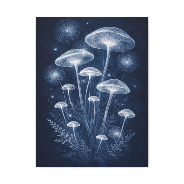 Luminous Blue Herbarium Cyanotype Wall Art & Canvas Print