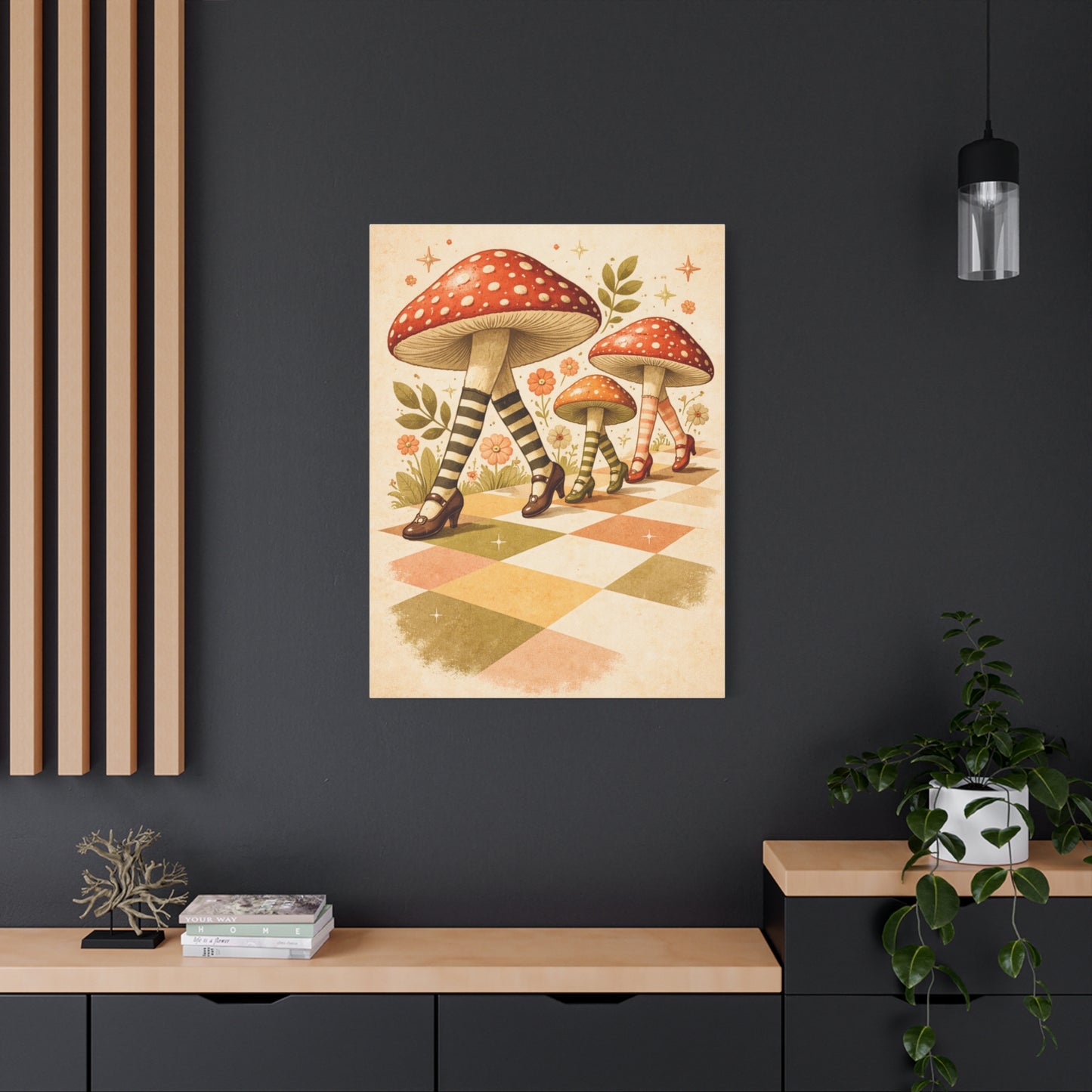 Funny Surreal Mushroom Poster Aesthetic Wall Art & Canvas Print
