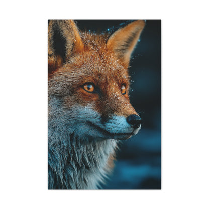 Rain-Soaked Fox Twilight Portrait Wall Art & Canvas Print