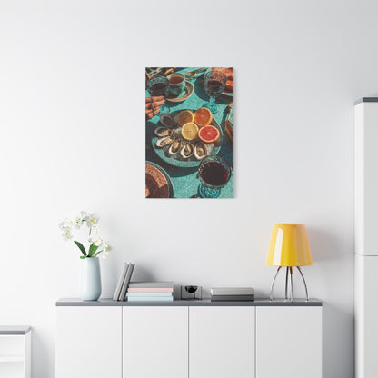 Mediterranean Seafood Table Still Life Wall Art & Canvas Print