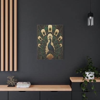Art Deco Peacock Fan Composition Wall Art & Canvas Print