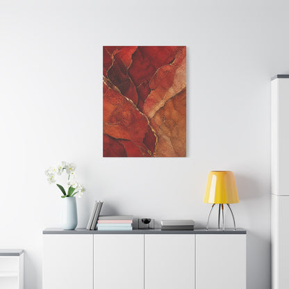 Red Geologic Mineral Abstraction Wall Art & Canvas Print