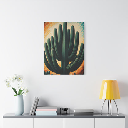 Textured Desert Saguaro Illustration Wall Art & Canvas Prints