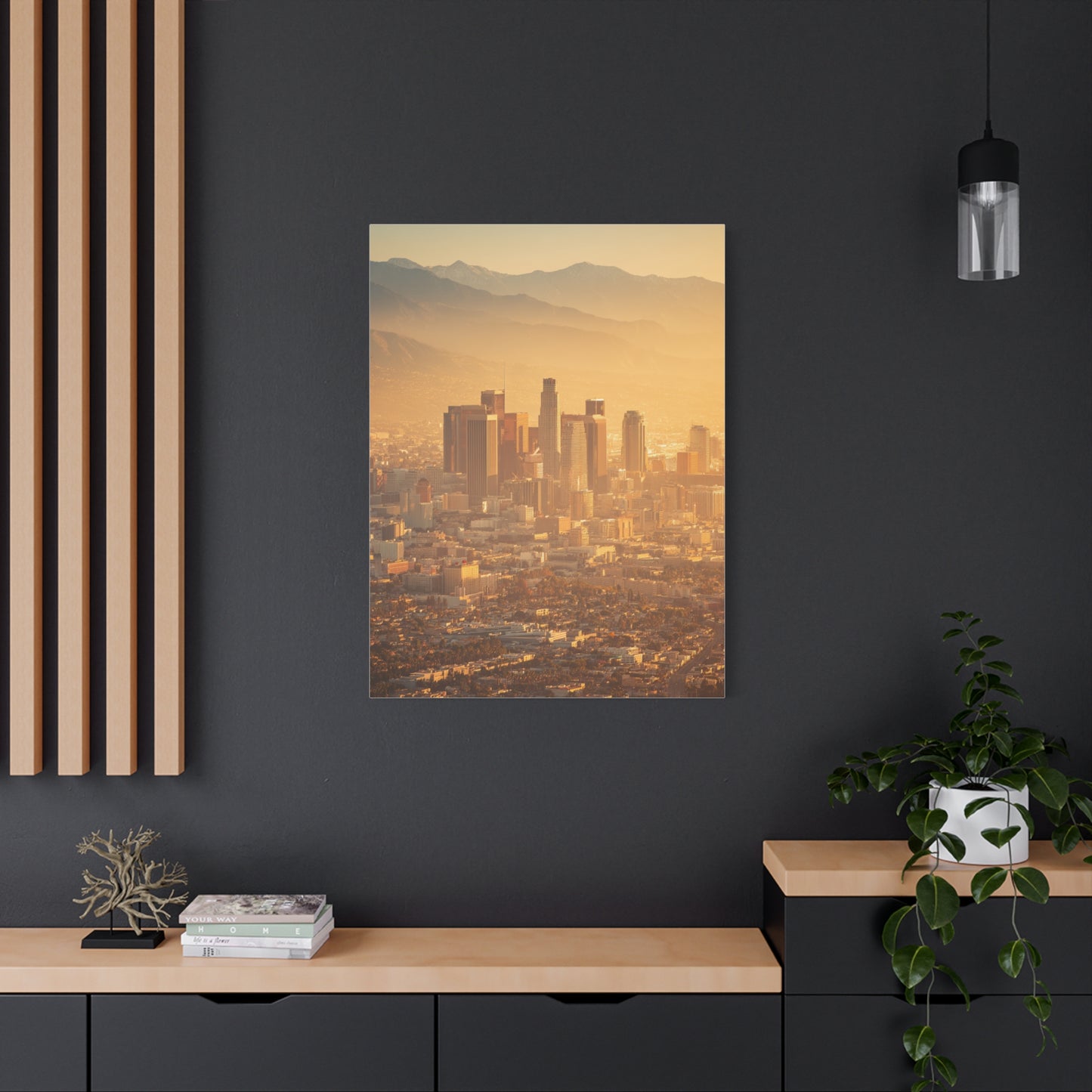 Los Angeles Golden Sunrise Skyline Wall Art & Canvas Print