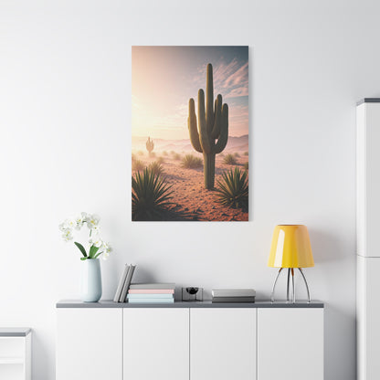 Desert Saguaro at Pastel Sunrise Wall Art & Canvas Prints