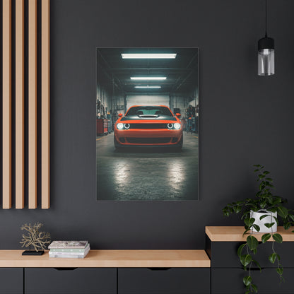 Dodge Challenger Demon Industrial Garage Presence Wall Art & Canvas Prints