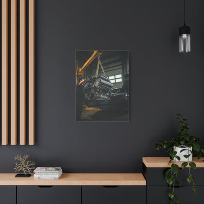 Ford Mustang Shelby GT350 Engine Installation Scene Wall Art & Canvas Prints