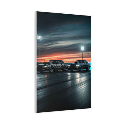 Buick Regal GNX vs G Body Grand Prix Sunset Drag Run Wall Art & Canvas Prints