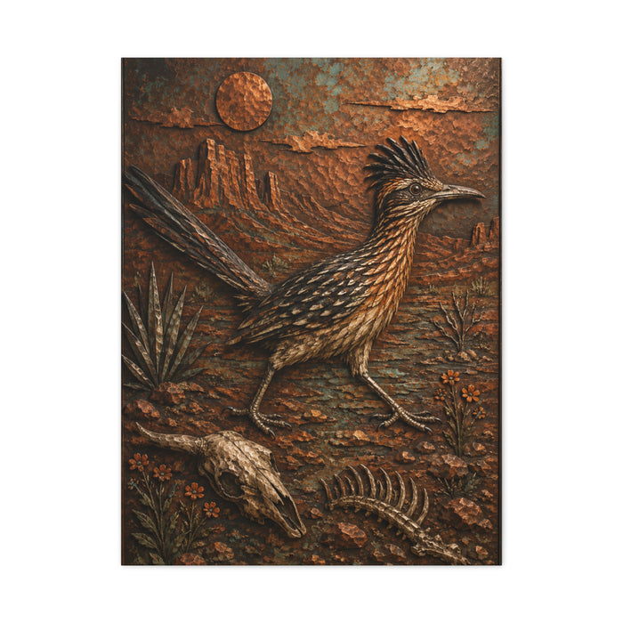 Hammered Copper Roadrunner Southwest Wall Art & Canvas Print