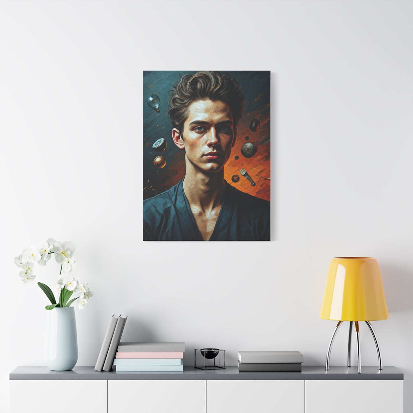 Abstract Energy Male Portrait Wall Art & Canvas Print