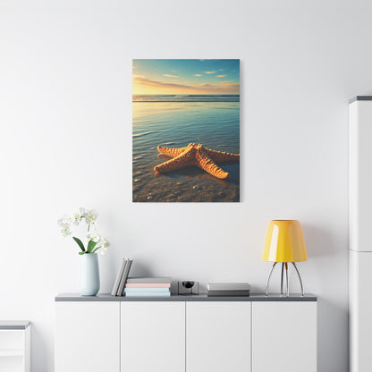 Starfish Resting in Shallow Sunset Waters Wall Art & Canvas Prints