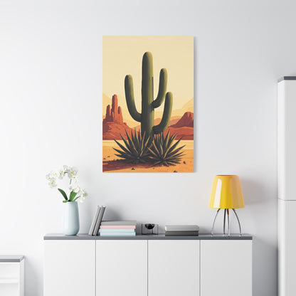 Red Mesa Desert Cactus Landscape Wall Art & Canvas Prints