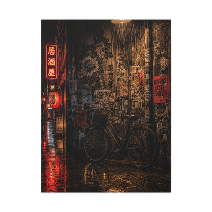 Neon Tokyo Alley Graffiti Street Wall Art & Canvas Print