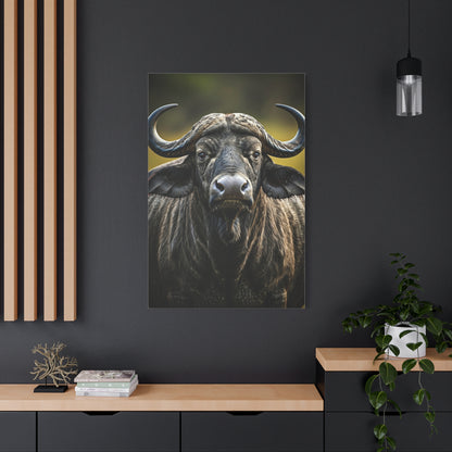 Golden Rim-Lit Buffalo Portrait Wall Art & Canvas Print
