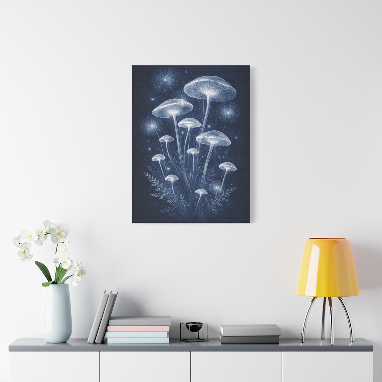 Luminous Blue Herbarium Cyanotype Wall Art & Canvas Print