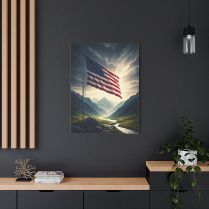 Mountain Freedom Flag Landscape Wall Art & Canvas Prints