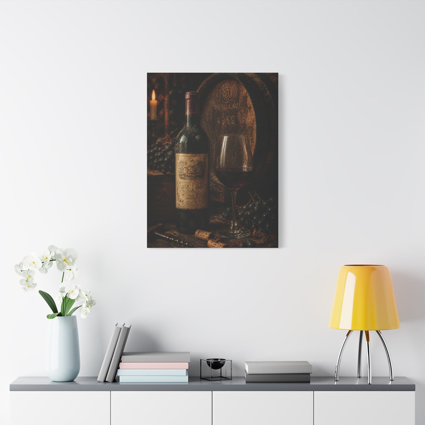 Vintage Red Wine Cellar Still Life Wall Art & Canvas Print
